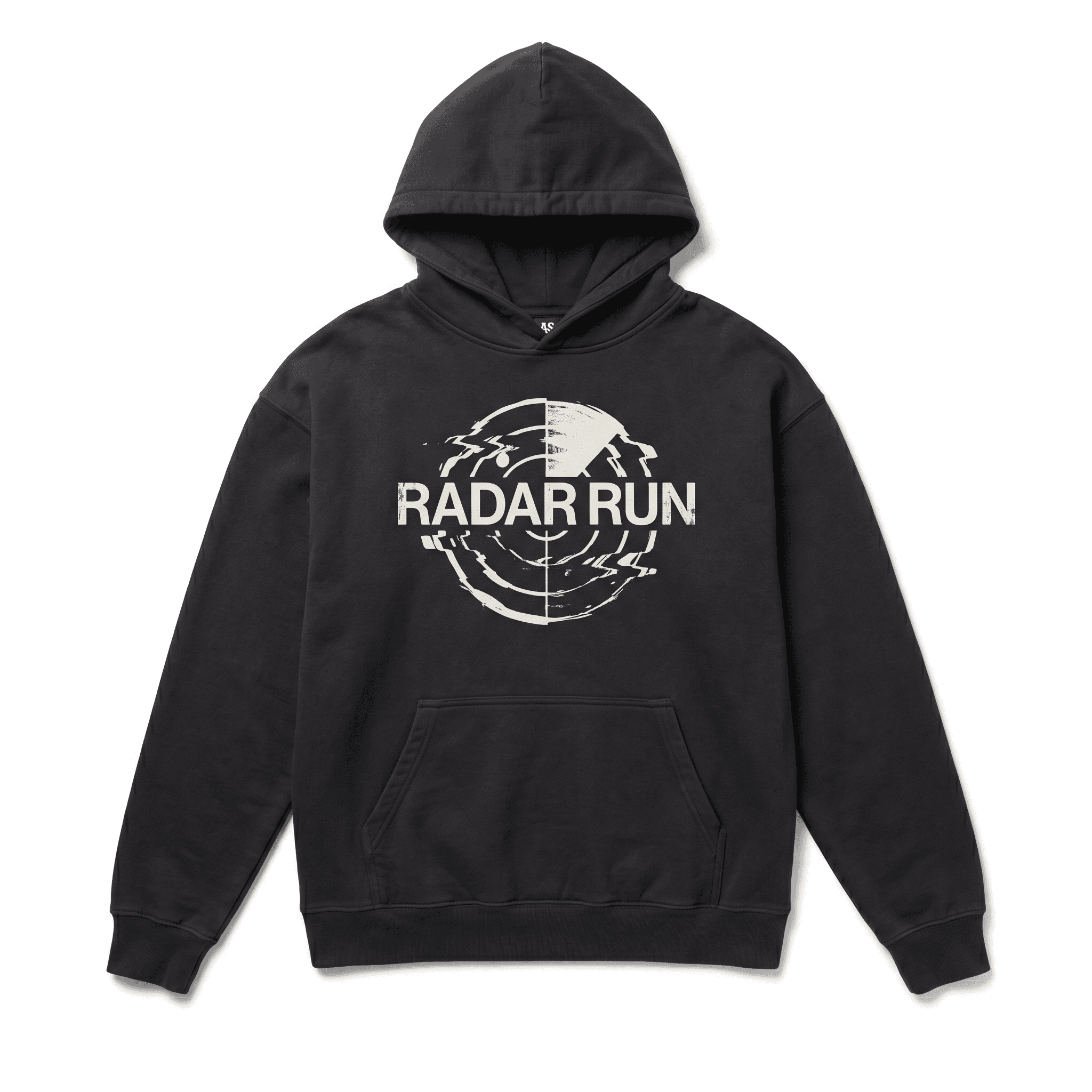 Essential Heavyweight Hoodie — Distressed “RADAR RUN”
