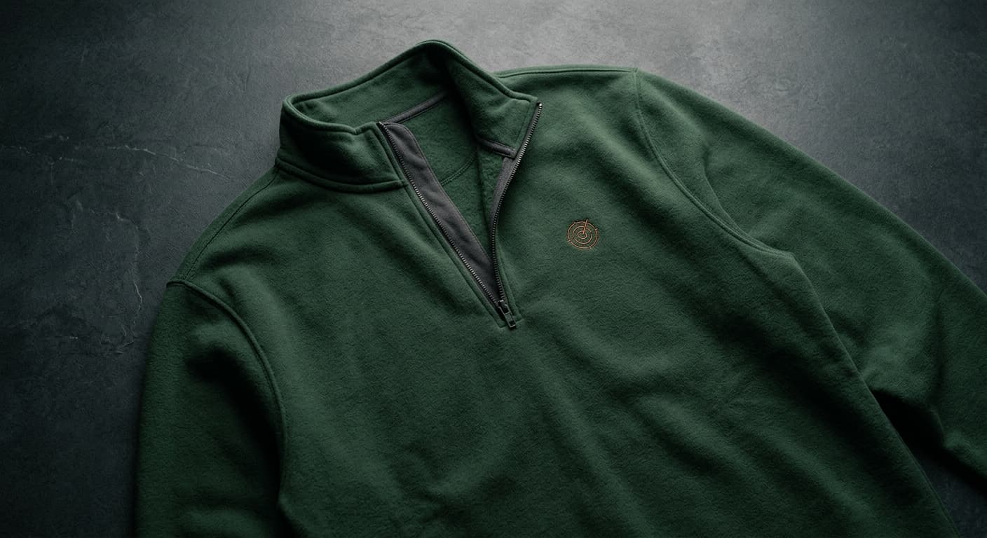 Half-Zip Pullover — Half-zip — radar embroidery left chest