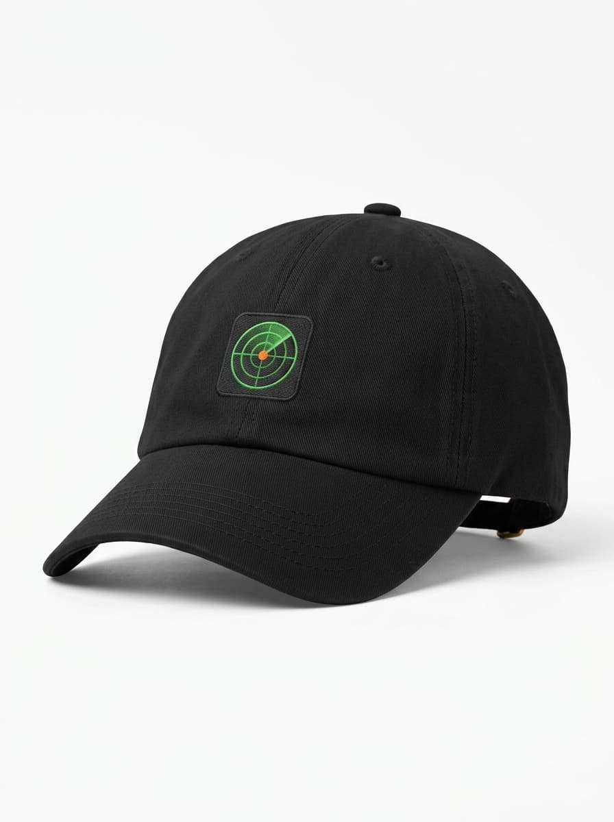 Yupoong 6-Panel Twill Cap — Radar patch embroidery